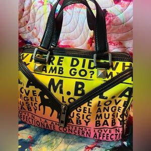 L.A.M.B. Yellow Pink satchel